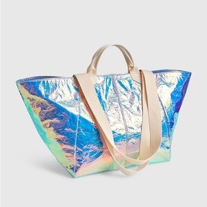 GAP rainbow metallic tote